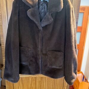Zara Dark Brown Teddy Jacket